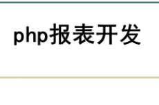 PHP报表技术视频教程