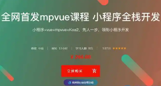 全网首发mpvue课程小程序全栈开发-266元-完结